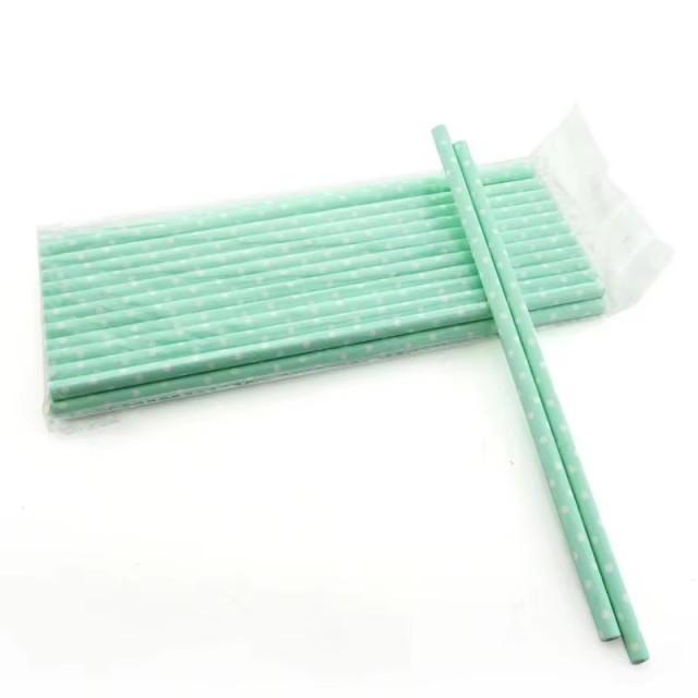 6*197mm Mint green paper straw