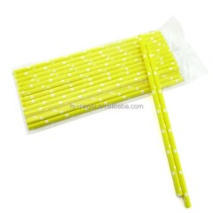 6*197mm yellow color paper straw
