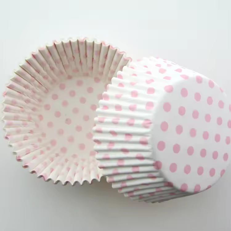 pink dot cupcake liners
