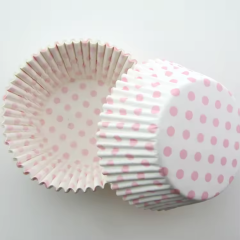 pink dot cupcake liners