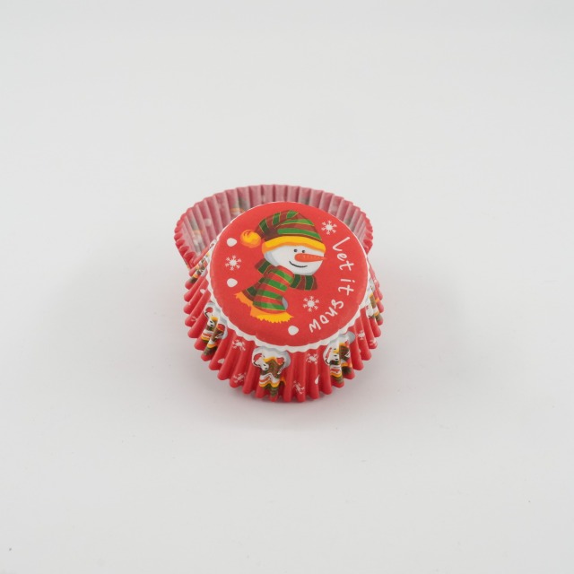 Snowman pattern cupcake liners