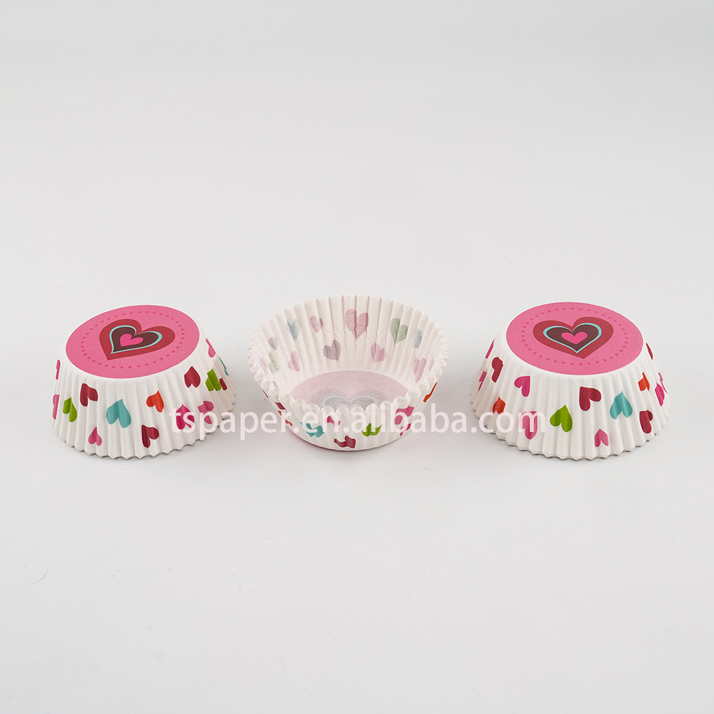 Colorful heart pattern cupcake liners