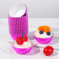 Amazon selling rose color Round Aluminum Foil paper Baking Cups food paper cupcake liner