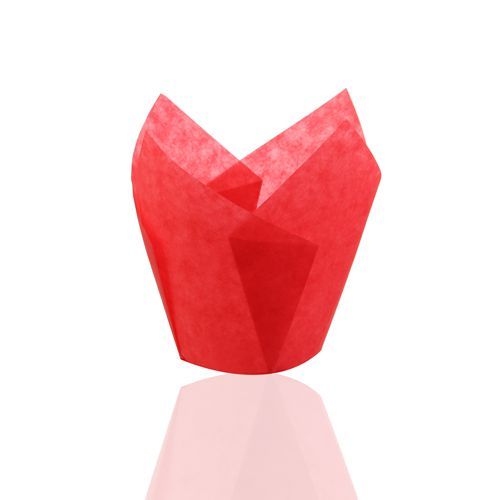 red color 150 mm Middle grease proof paper Muffin Tulip Baking Cups