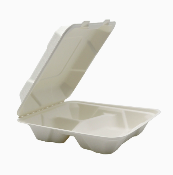 8-inch with 3 compartments biodegradable boxes
