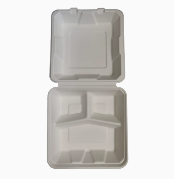 8-inch with 3 compartments biodegradable boxes