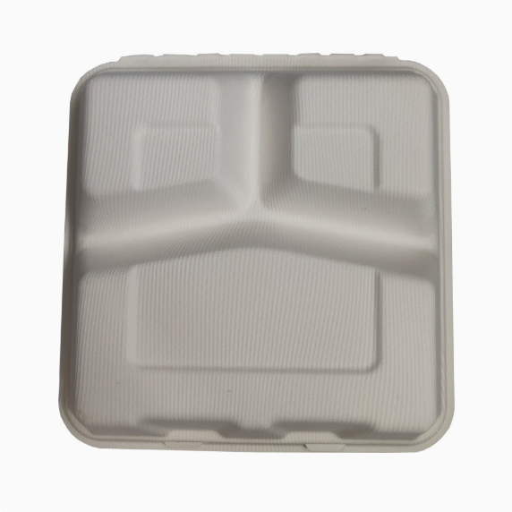 8-inch with 3 compartments biodegradable boxes