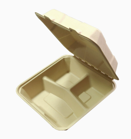9-inch with 3 compartments biodegradable boxes
