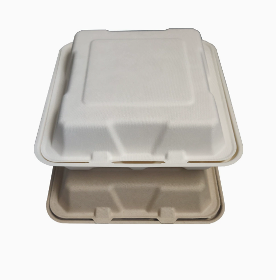 9-inch with 3 compartments biodegradable boxes