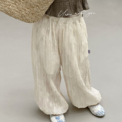 UEMO  Embroidered Lantern Pants for Children Harem style Kids' Pants Woven Ruched Pants for Girls