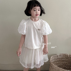 AENEKEKE  Children Adorable Puffsleeve T - Shirt Top for Little Fashion Enthusiasts Baby Casual T-shirt