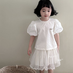 AENEKEKE  Children Adorable Puffsleeve T - Shirt Top for Little Fashion Enthusiasts Baby Casual T-shirt