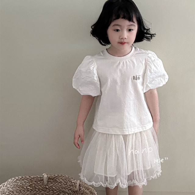 AENEKEKE  Children Adorable Puffsleeve T - Shirt Top for Little Fashion Enthusiasts Baby Casual T-shirt