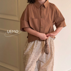 UEMO Children's Floral Trousers Print Loose Fit Pants  Fashion Spring Kids' Trousers
