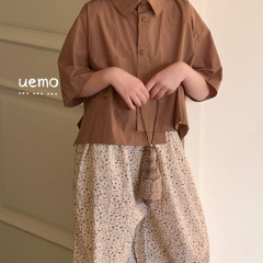 UEMO Children's Floral Trousers Print Loose Fit Pants  Fashion Spring Kids' Trousers