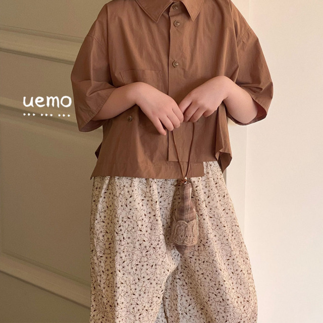 UEMO Children's Floral Trousers Print Loose Fit Pants  Fashion Spring Kids' Trousers