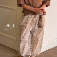 UEMO Children's Floral Trousers Print Loose Fit Pants  Fashion Spring Kids' Trousers