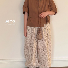 UEMO Children's Floral Trousers Print Loose Fit Pants  Fashion Spring Kids' Trousers