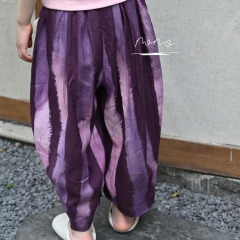NONOKIDS Purple Tie Dye Harem Pants for Effortless Style Bohemian Inspired Children Pants
