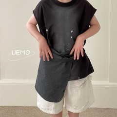 UEMO  White Denim Kids' Shorts Children Cargo Shorts Stylish and Functional Trend Setters Kids Shorts