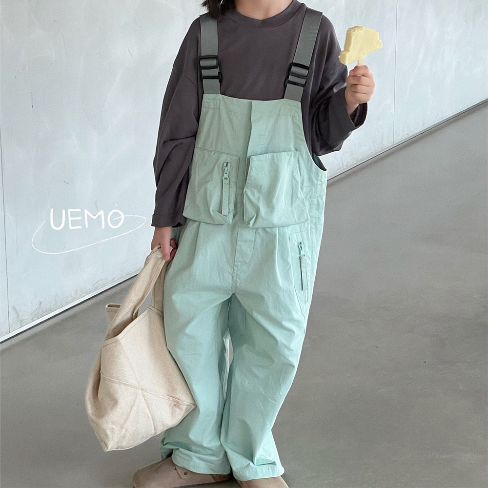 UEMO Light Green Cargo Overalls Comfort and Fashion Children Cargo Overalls Kids Pants