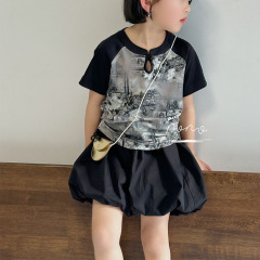 NONOKIDS Shorts for Children Elastic Waist Short Pants Summer Baby Girls Cotton All-Match Breathable Pants Kids Girl Bottom Clothing
