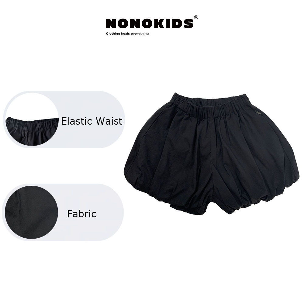 NONOKIDS Shorts for Children Elastic Waist Short Pants Summer Baby Girls Cotton All-Match Breathable Pants Kids Girl Bottom Clothing