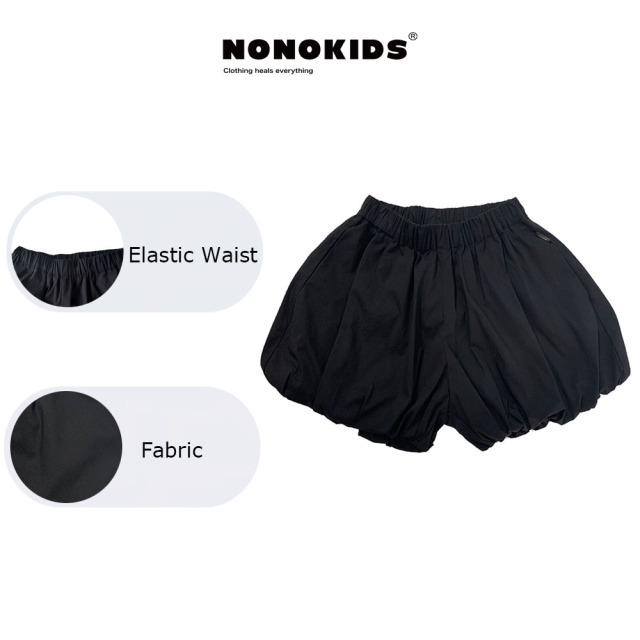 NONOKIDS Shorts for Children Elastic Waist Short Pants Summer Baby Girls Cotton All-Match Breathable Pants Kids Girl Bottom Clothing