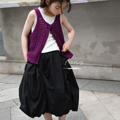 NONOKIDS Baby Girl Lantern Skirt Loose Elasticated Waist Casual Black Skirt