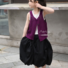 NONOKIDS Baby Girl Lantern Skirt Loose Elasticated Waist Casual Black Skirt