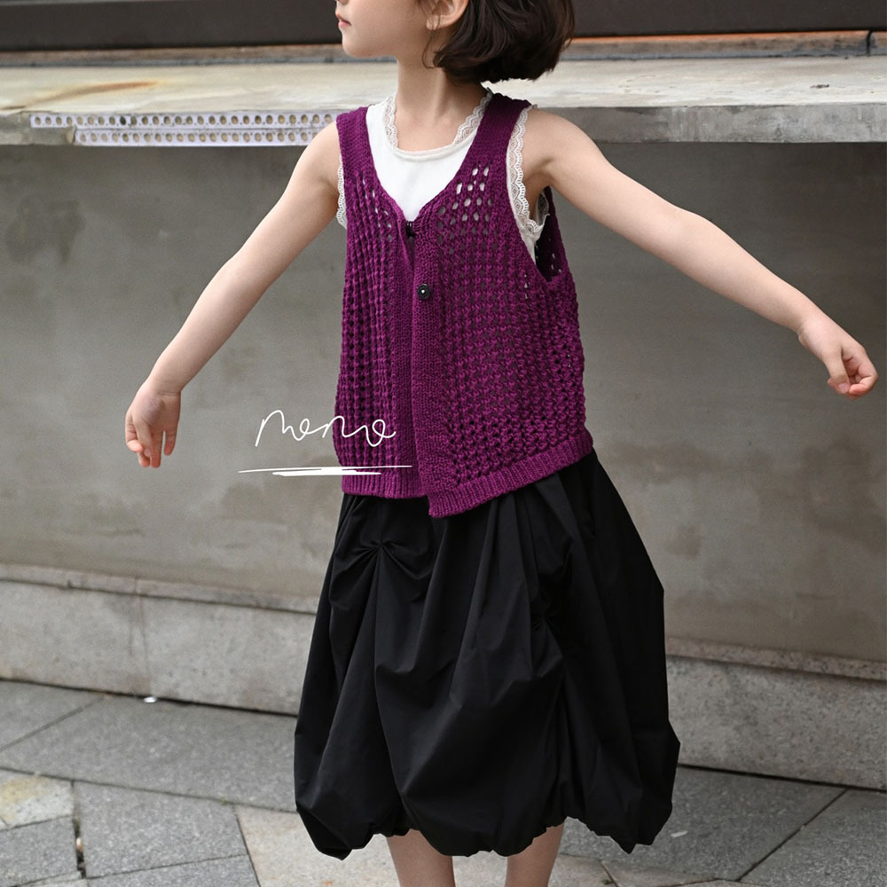 NONOKIDS Baby Girl Lantern Skirt Loose Elasticated Waist Casual Black Skirt