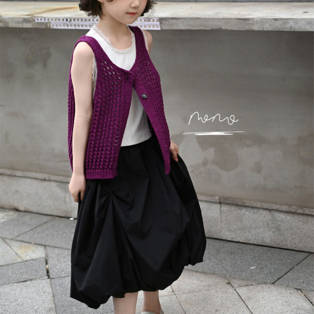 NONOKIDS Baby Girl Lantern Skirt Loose Elasticated Waist Casual Black Skirt
