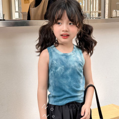 NONOKIDS  Tie Dye Tank Top for Children Wholesale Children Tops Blank Croptop kids Sleeveless Plain Crop Tank Tops