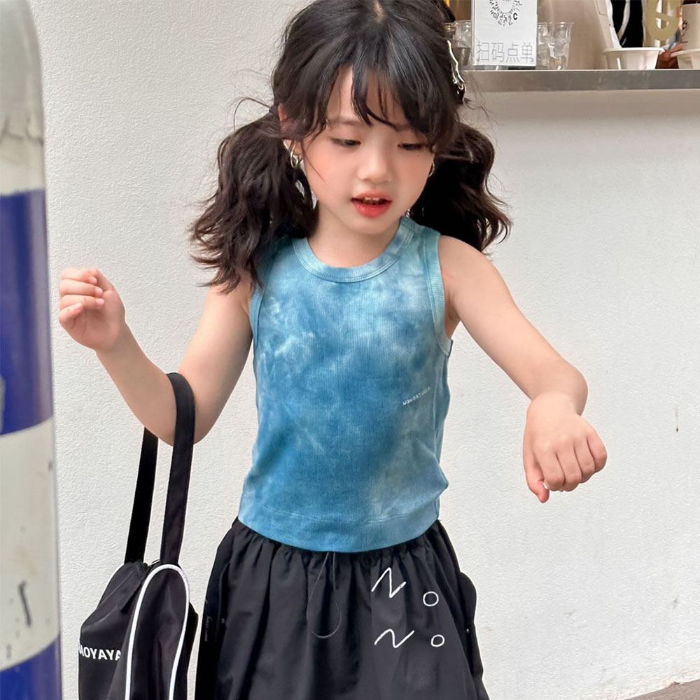 NONOKIDS  Tie Dye Tank Top for Children Wholesale Children Tops Blank Croptop kids Sleeveless Plain Crop Tank Tops