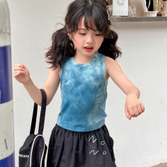 NONOKIDS  Tie Dye Tank Top for Children Wholesale Children Tops Blank Croptop kids Sleeveless Plain Crop Tank Tops