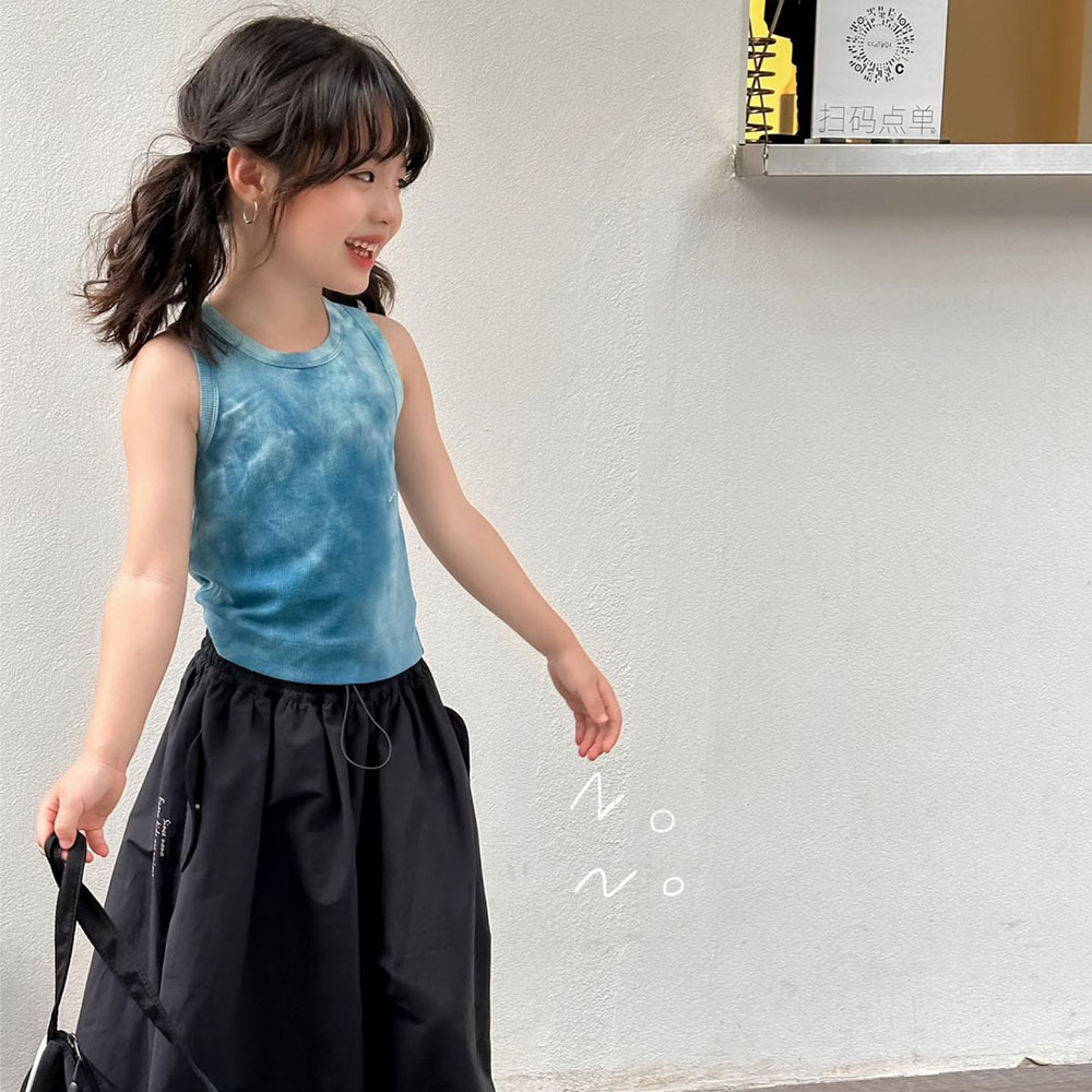 NONOKIDS  Tie Dye Tank Top for Children Wholesale Children Tops Blank Croptop kids Sleeveless Plain Crop Tank Tops