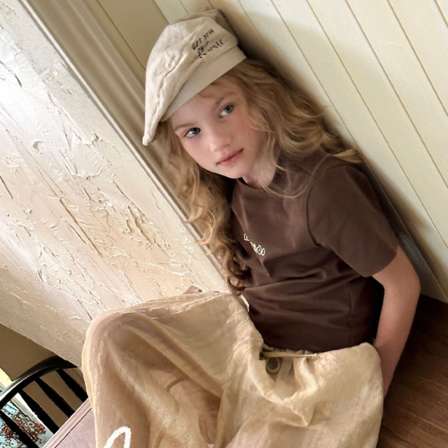 NONOKIDS Children's T-shirt Coffee Color Unisex Crewneck Short Sleeve Kids Clothing