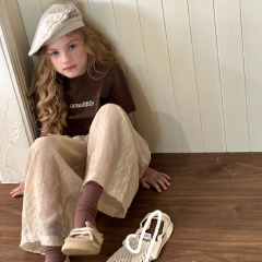NONOKIDS Children's T-shirt Coffee Color Unisex Crewneck Short Sleeve Kids Clothing