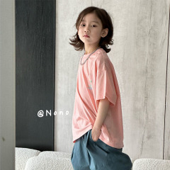 NONOKIDS Pink T-shirt Children Clothes Oversize Short Sleeve T Shirt