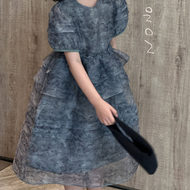 NONOKIDS Children Princess Dress Summer Clothing Bow Floral Children's Chiffon Dress Baby Prom Dress