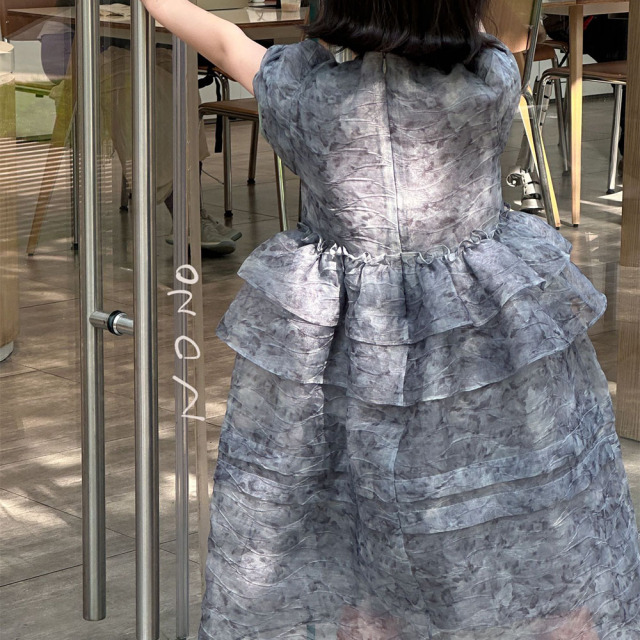 NONOKIDS Children Princess Dress Summer Clothing Bow Floral Children's Chiffon Dress Baby Prom Dress