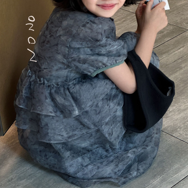 NONOKIDS Children Princess Dress Summer Clothing Bow Floral Children's Chiffon Dress Baby Prom Dress
