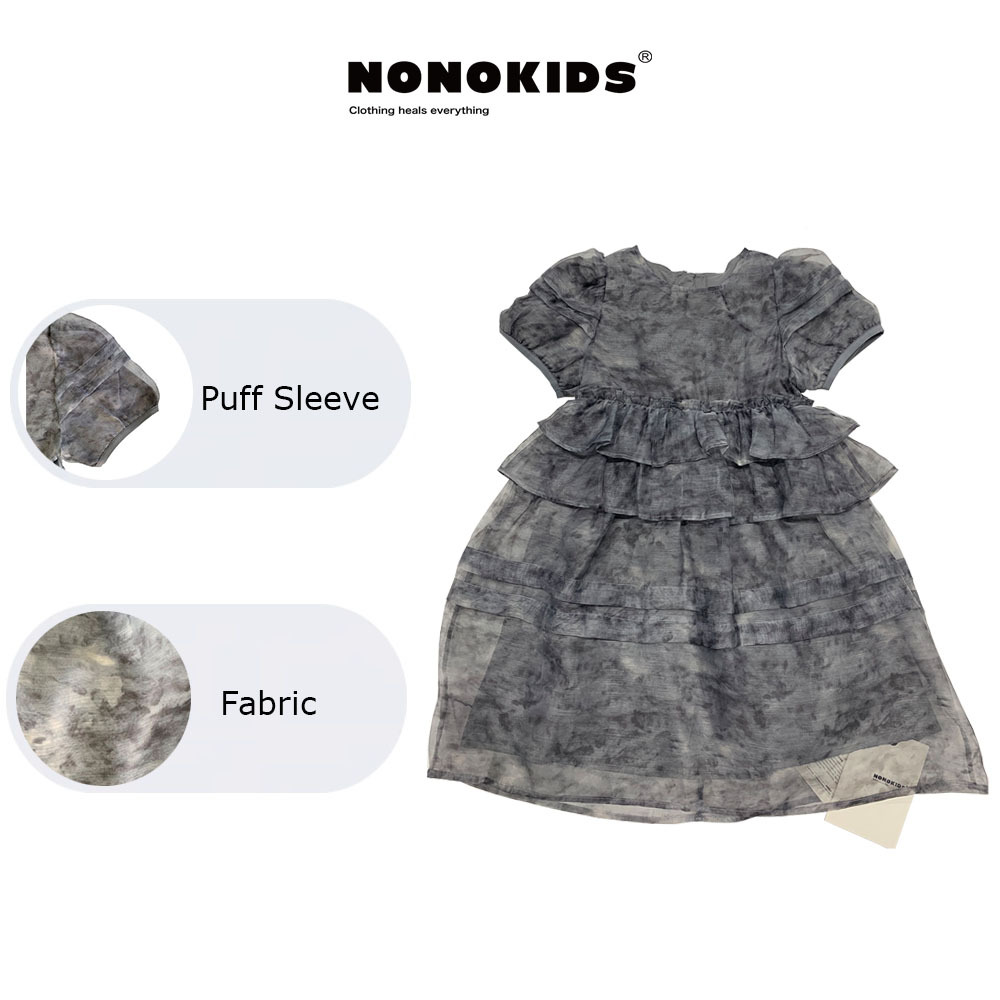 NONOKIDS Children Princess Dress Summer Clothing Bow Floral Children's Chiffon Dress Baby Prom Dress