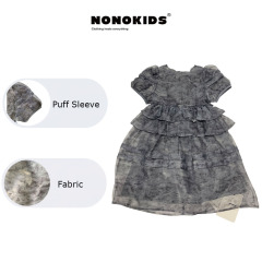 NONOKIDS Children Princess Dress Summer Clothing Bow Floral Children's Chiffon Dress Baby Prom Dress