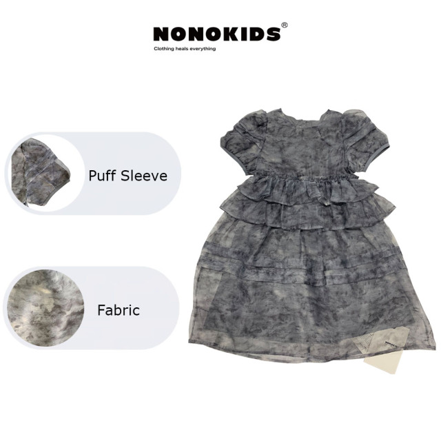 NONOKIDS Children Princess Dress Summer Clothing Bow Floral Children's Chiffon Dress Baby Prom Dress