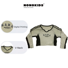 AENEKEKE Longsleeve Crop Top for Children  Crop Top for Little Fashionistas Spring and Summer Top for Girls