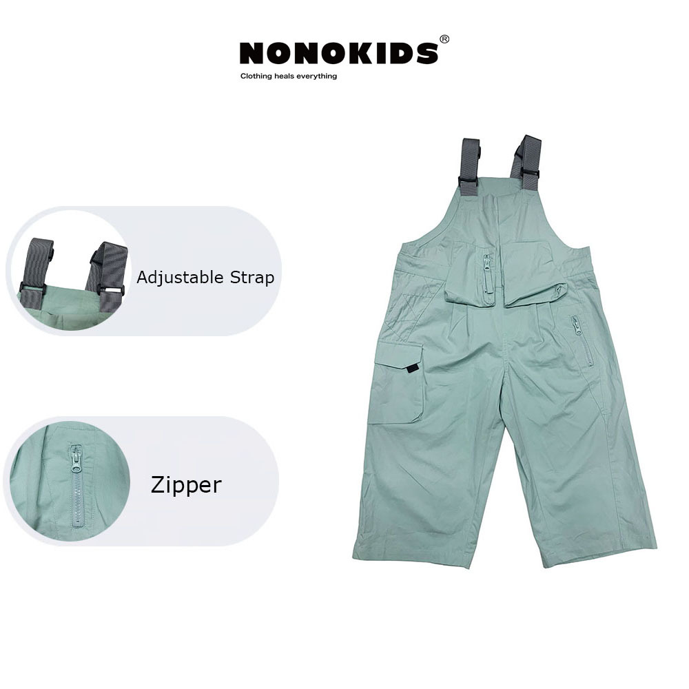 UEMO Light Green Cargo Overalls Comfort and Fashion Children Cargo Overalls Kids Pants
