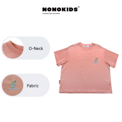 NONOKIDS Pink T-shirt Children Clothes Oversize Short Sleeve T Shirt