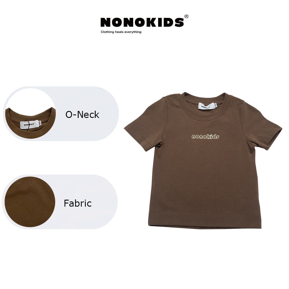 NONOKIDS Children's T-shirt Coffee Color Unisex Crewneck Short Sleeve Kids Clothing