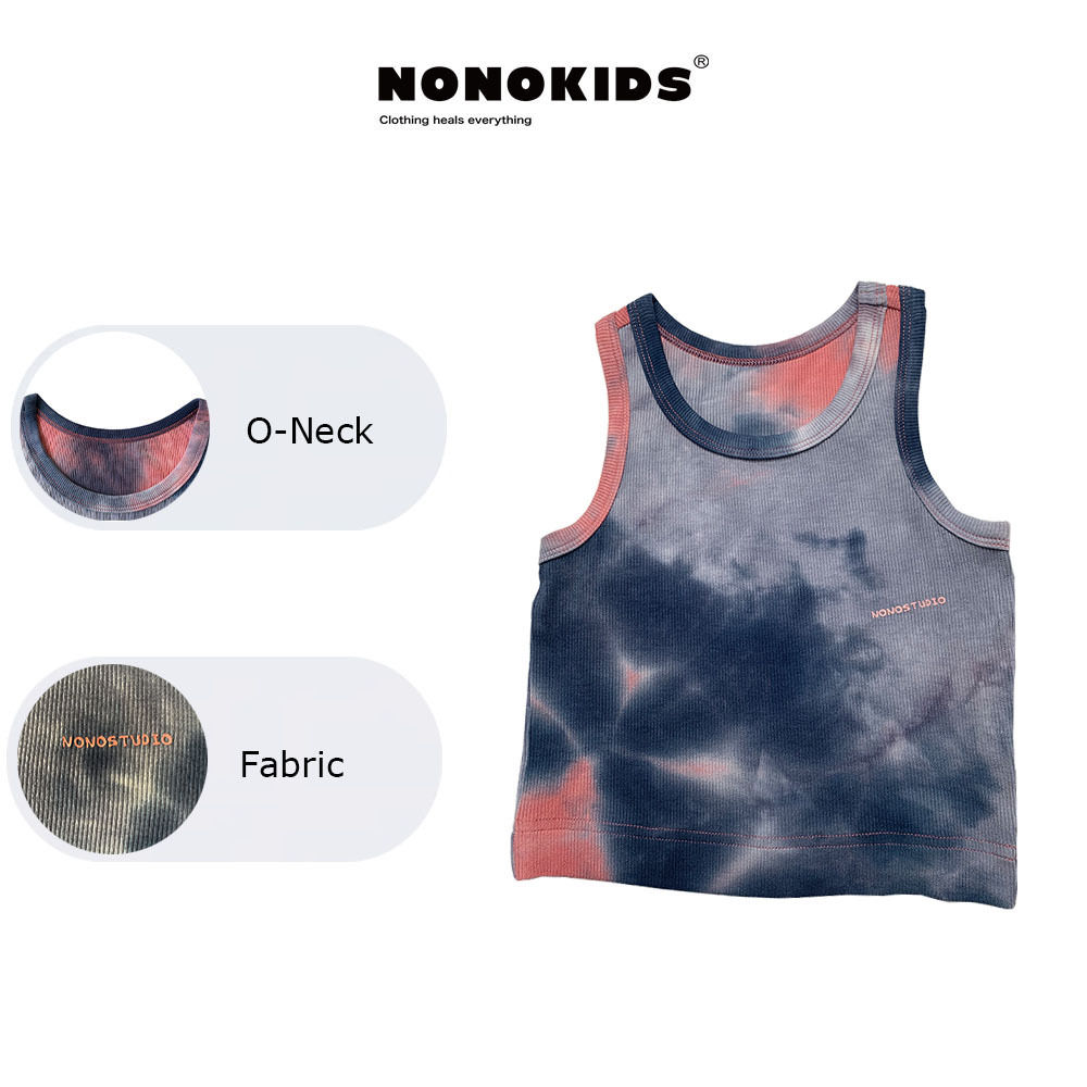 NONOKIDS  Tie Dye Tank Top for Children Wholesale Children Tops Blank Croptop kids Sleeveless Plain Crop Tank Tops
